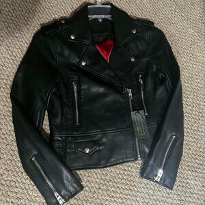 Blanknyc black faux leather jacket size xs